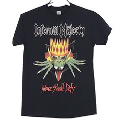 INFERNAL MAJESTY None Shall Defy L LARGE T-Shirt Black Mens Band Logo