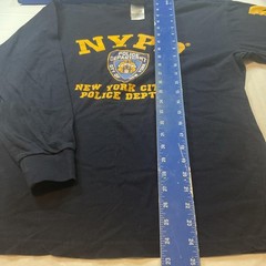 NYPD Mens Long Sleeve Police T-Shirt Navy Yellow Officially Licensed Large 134