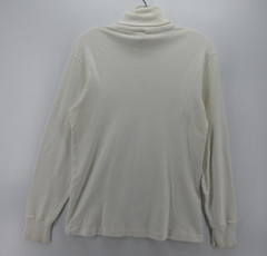 VGT LL Bean Duofold Shirt Men Medium White Base Layer Turtleneck Hiking 80s *