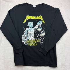 Metallica And Justice For All Long Sleeve Y2K Graphic T-Shirt Black Yazbek Men M