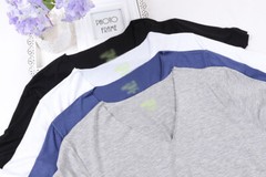 Men Bamboo Fiber T-Shirt Summer Classic V-neck Short Sleeve Casual Seamless Tops