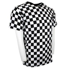 Adult Men’s RAD 80’s Short Sleeve PUNK Checkered Shirt Black White S M L XL 2XL