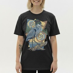 Great Blue Heron T-Shirt Beanie Hat Geometric Outdoor Nature Bird Lover Gift