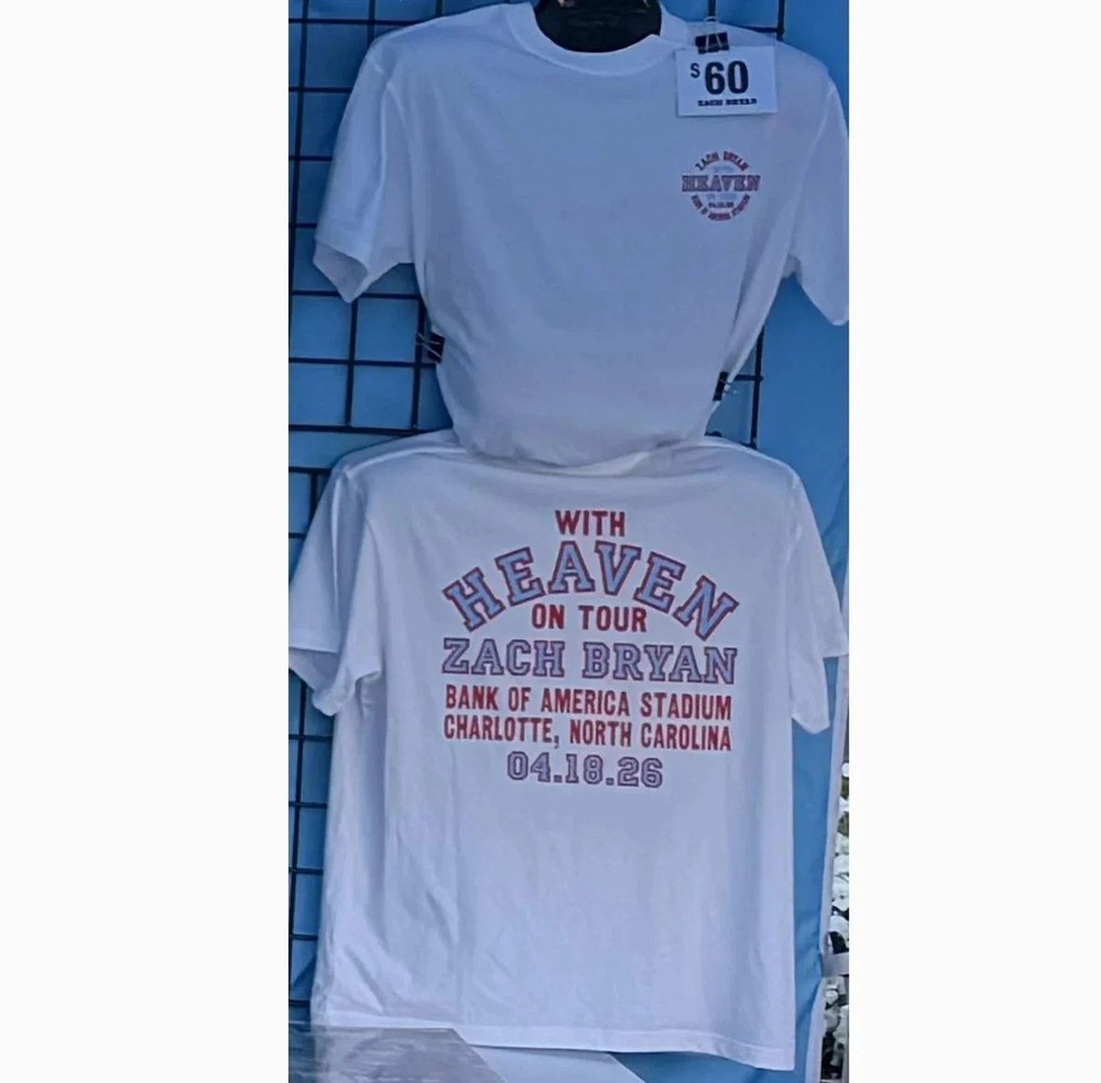 Zach Bryan With Heaven On Tour Charlotte, NC Apr 18, 2026 T-Shirt Repri FASTSHIP