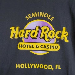 Hard Rock Cafe Men’s T-Shirt Large Waffle Knit Sleeves Twofer Hollywood FL