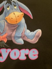 Vintage Eeyore Black TShirt Sz XL (23in W X 30in L) M&O KNITS HEAVYWEIGHT Disney