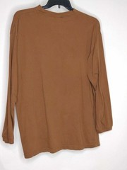 Akademiks Mens T-Shirt Long Sleeve Solid Graphic Size XL Pre-Owned Brown Stains