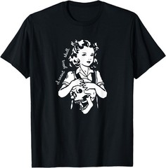 Sinister Skull Girl Holding Skull Says I Want Your Skull T-Shirt