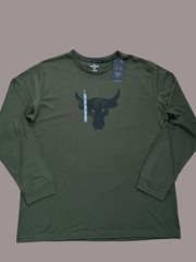 Under Armour Project Rock Brahma Bull Men’s Long Sleeve T-Shirt 2XL Loose Green