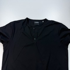 CUTS Henley Shirt Mens Large Black Lightweight Stretch Weight Training Casual