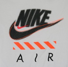 Nike Air Graphic Tee Shirt White Black Orange Size Small 100% Cotton ShortSleeve