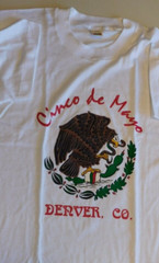 Cinco de Mayo T-Shirt 36″ chest Med USA Made Screen Print NOS Denver Colorado