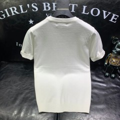 New Men Fashion Trend Knitted Short Sleeve Cotton Streetwear Summer T-Shirt
