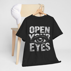 Open Your Eyes Distressed Eye Graphic T-Shirt