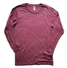 Men’s Small Plum/Purple Heathered Long Sleeve T-Shirt Soft Blend Tee NOWT