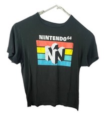 Nintendo 64 Shirt Black Short Sleeve Crew Neck Cotton Tee Video Games Arcade XL