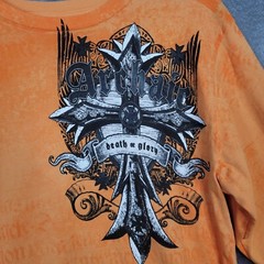 Mens Archaic Long Sleeve Cotton Shirt Death and Glory Size Medium