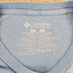 Columbia Shirt Mens Large Blue Active Casual Outdoors Fishing Classic Logo