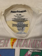 Power Rangers T-Shirt Size Small White Short Sleeve 100% Cotton by C-Life Group