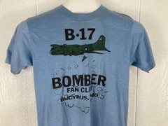Vtg B17 Bomber Fan Club T Shirt Bucyrus Ohio Screen Stars Polycotton Small