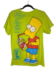 The Simpsons Men’s Medium Bart Simpson Graphic T-Shirt Lime Green