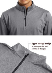 Men’s Long Sleeve 1/4 Zip Up Sweatshirts Mock Neck Golf Sport Running T-Shirts
