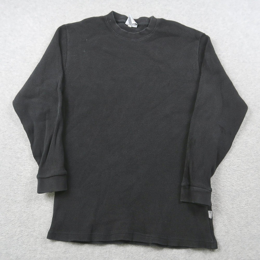 Pro Club Heavy Weight Thermal Shirt Mens Large Black Waffle Knit Long Sleeve L