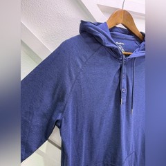 NWT Flag & Anthem MadeFlex Hoodie Blue Henley Pullover Stretch Mens Medium