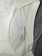 Calvin Klein Jeans Men’s White XL Long Sleeve Crew Neck Logo Graphic T-Shirt