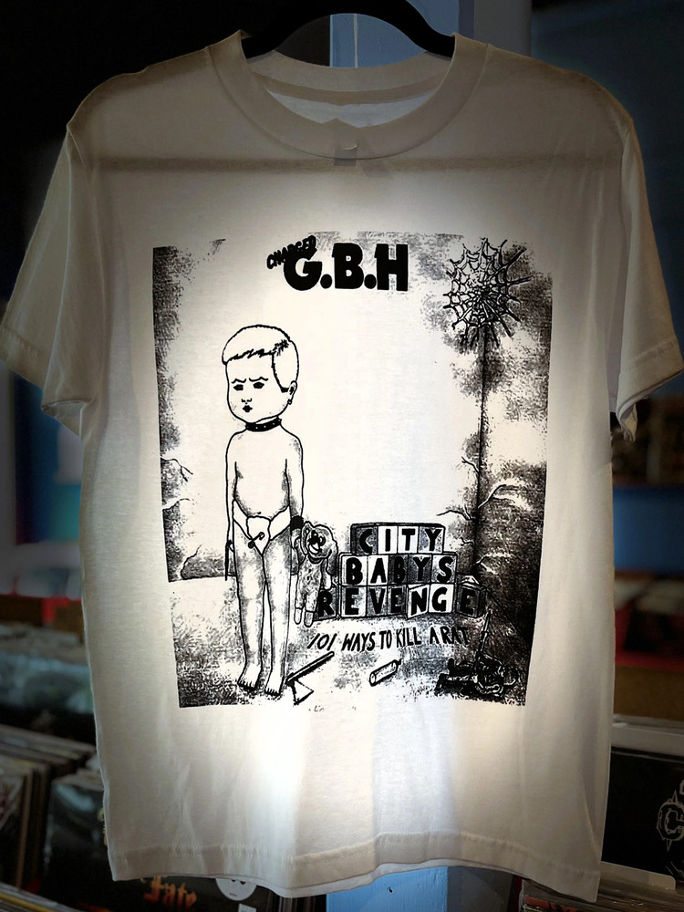 white Charged GBH Band T Shirt For Fans Cotton All Size Unisex Shirt