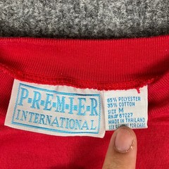 Premier International T-Shirt Mens Size M Red Pocket Crew Neck Poly Cotton Blend