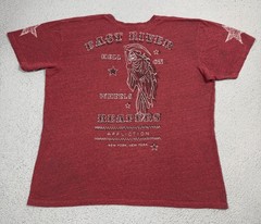 Affliction Shirt Mens 3XL Red East River Reapers Skull Graphic Tee Biker Tagless