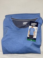 Lands’ End Men’s Classic Fit 4-Way Stretch Tee, Blue, X-Large