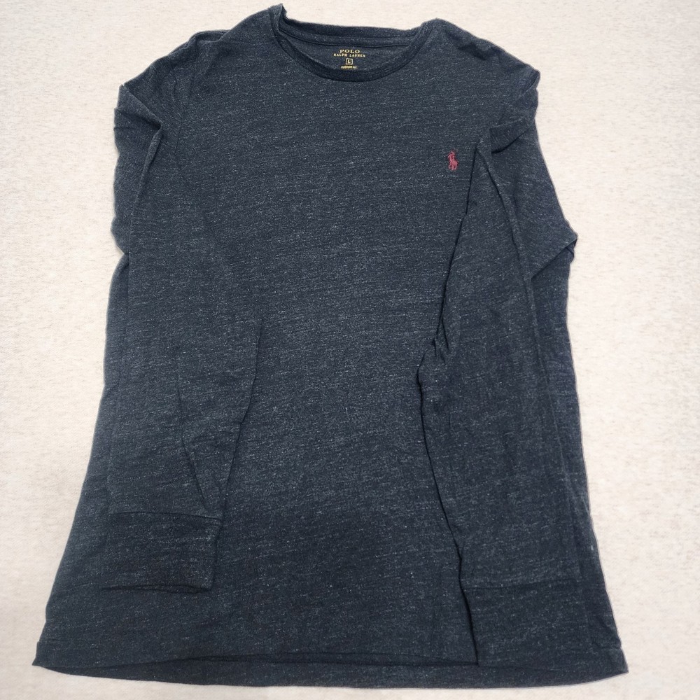 Polo Ralph Lauren Mens Solid Crewneck T-Shirt Classic Custom Fit Black Size L