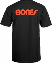 Powell Peralta BONES SWISS TEXT LOGO Skateboard T Shirt BLACK