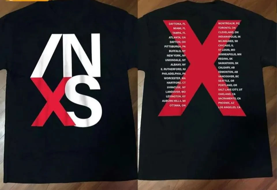 INXS X Factor Tour 1991 Concert T-Shirt, Cotton Short Sleeve Tee, Streetwear