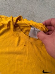 Vintage Y2K Nike Mini Swoosh Embroidered Yellow T-Shirt