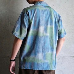 80s Vintage Harry Rosen Gradient Open Collar Shirt Size L