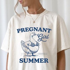 Pregnant Girl Summer Shirt, Silly Goose Mom Tee, Pregnancy Announcement Gift