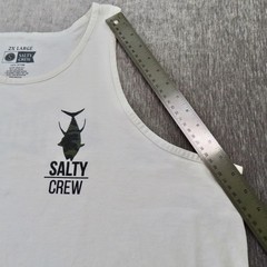 Salty Crew Shirt Mens XXL 2XL White Camo Fish Muscle Tank Top Beach Outdoor
