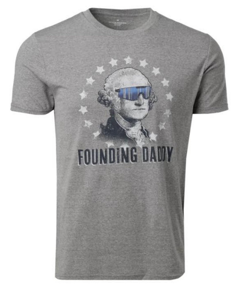 USA 250th T-Shirt Mens 2XL Founding Daddy Fathers Day 60% Cotton Blend Free Ship