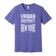Urban District Athletic New York Apparel Unisex Short Sleeve Cotton T Shirt Grap