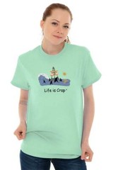 Life is Crap Surfer Beach Vacation Gift Womens or Mens Crewneck T Shirt Tee