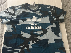 ADIDAS TREFOIL BLUE CAMO SIZE XL SHORTS SLEEVE T-SHIRT…SEE DESCRIPTION’