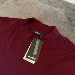 Murano Liquid Luxury Mock Neck Shirt Mens 3X Large Tall Burgundy Long Sleeve NWT