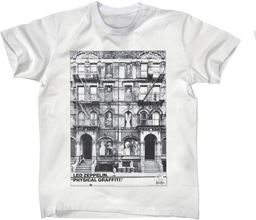 Led Zeppelin – Led Zeppelin – Physical Graffiti – T-Shirt – Large (White) [New ]