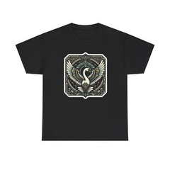 Unisex Adult T Shirt Art Deco Swan Vintage Style Elegant Graphic Bird Tee Retro