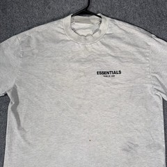 Fear of God Essentials Boxy T Shirt Mens Medium Light Oatmeal Short Sleeve