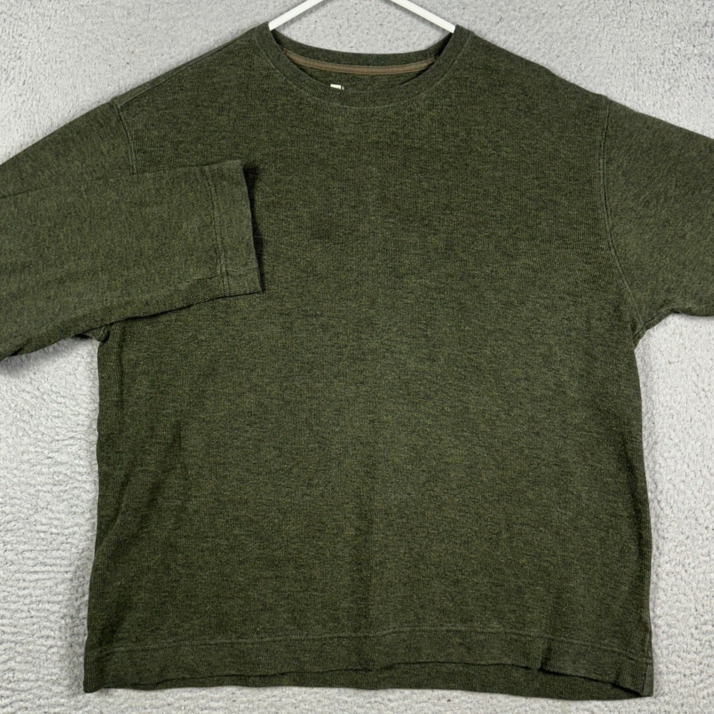 Gap T-Shirt Mens Large Olive Green Classic Fit Casual Crewneck Long Sleeve Tee