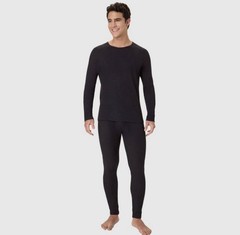 Hanes Premium Men’s Thermal Waffle Knit Baselayer Shirt Black Large NWT